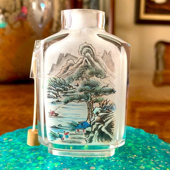 Reverse Hand Painted Snuff Bottle - 2-Sided - Picture 3 of 11